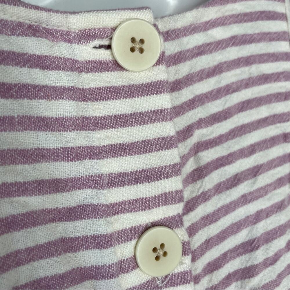 MADEWELL Linen Blend Dress Womens XSmall Striped Mini Summer Trip Coastal Beach - Picture 8 of 10